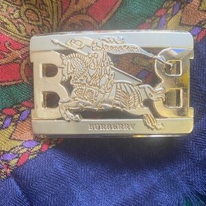 Burberry Silver and Gold Belt Buckle